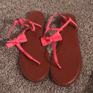 Hot pink bow sandals